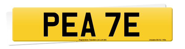 Registration number PEA 7E